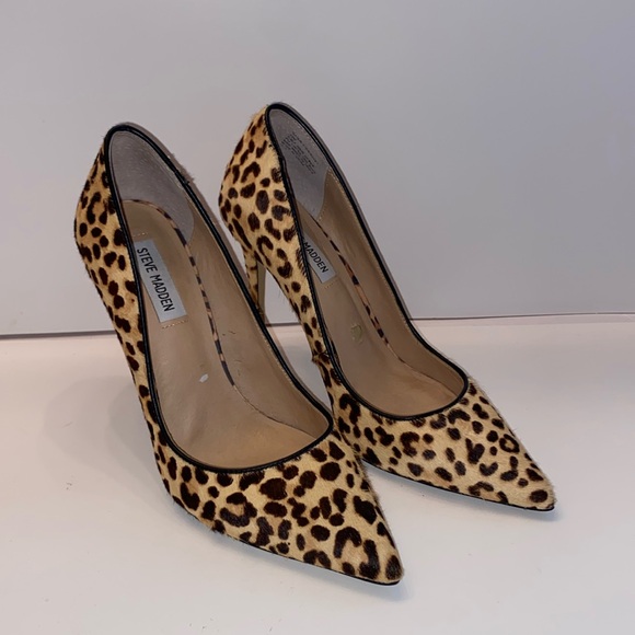 Steve Madden Shoes - Steve Madden  Women’s Heels, fur dyed leopard print, 4.5 inch heels , Size 10 M